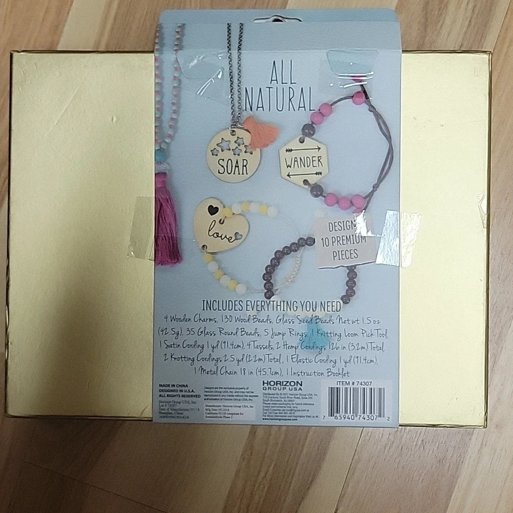 Simple Trendy Mondern Touch DIY Wooden Charm & Tassel Jewelry Kit New‎ in box